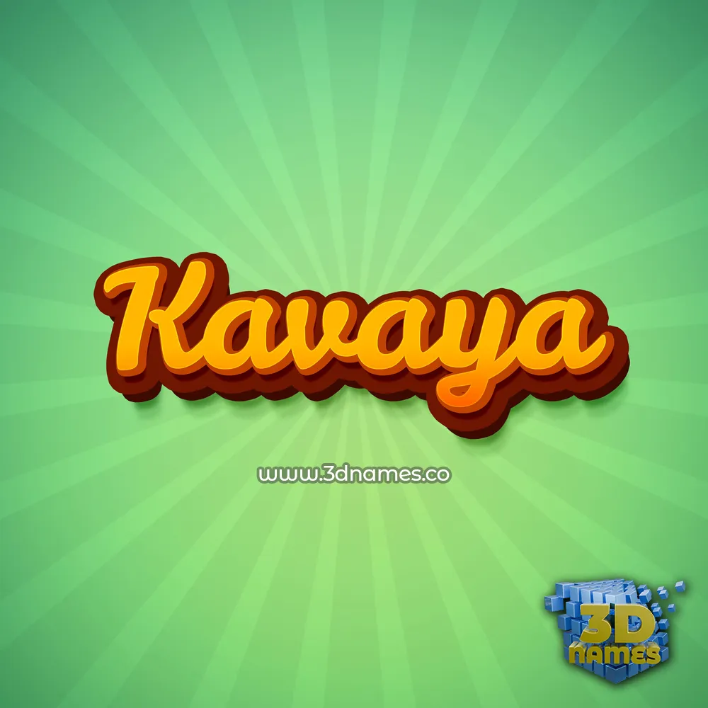 kavaya in Green Rays style - 3D name wallpaper