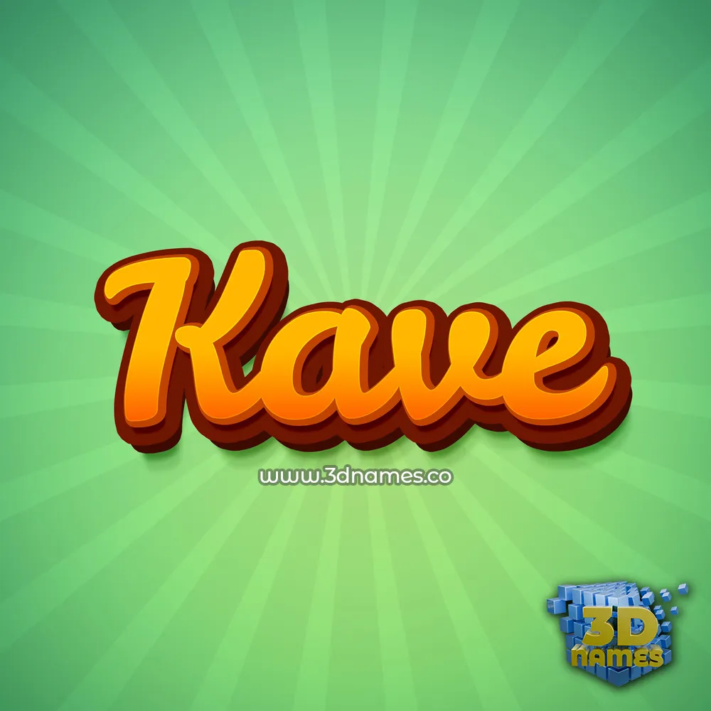 kave in Green Rays style - 3D name wallpaper