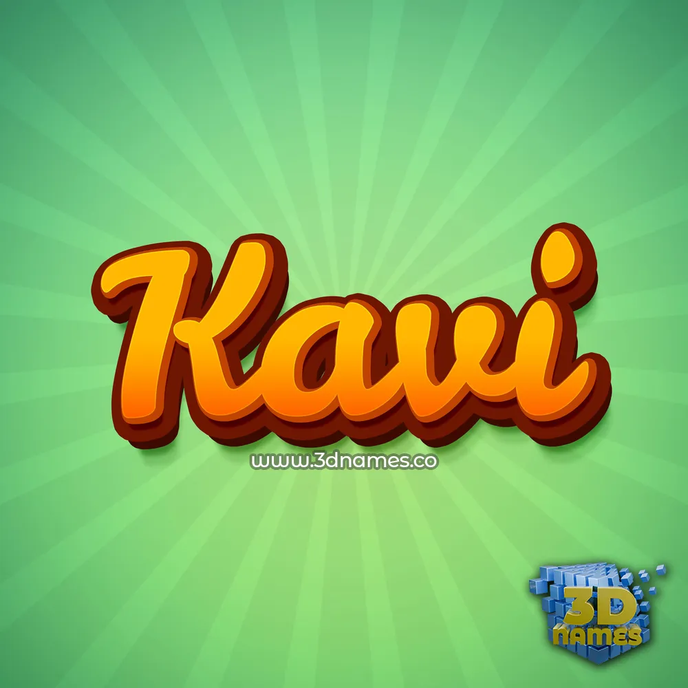 kavi in Green Rays style - 3D name wallpaper