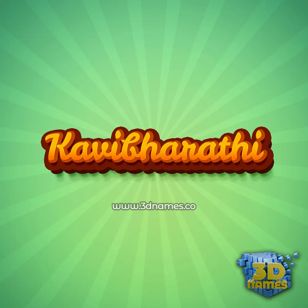 kavibharathi in Green Rays style - 3D name wallpaper