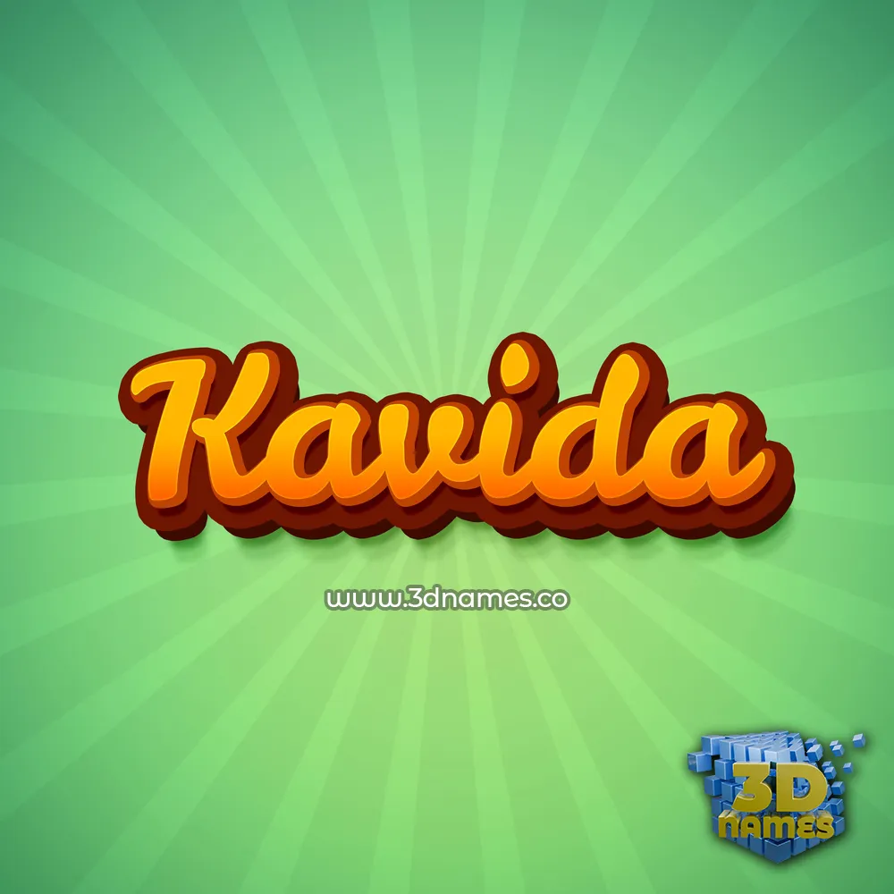 kavida in Green Rays style - 3D name wallpaper