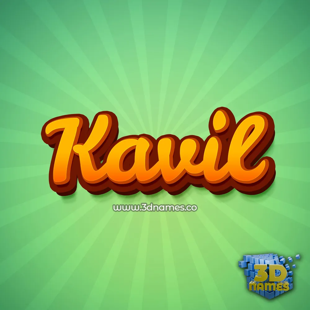 kavil in Green Rays style - 3D name wallpaper