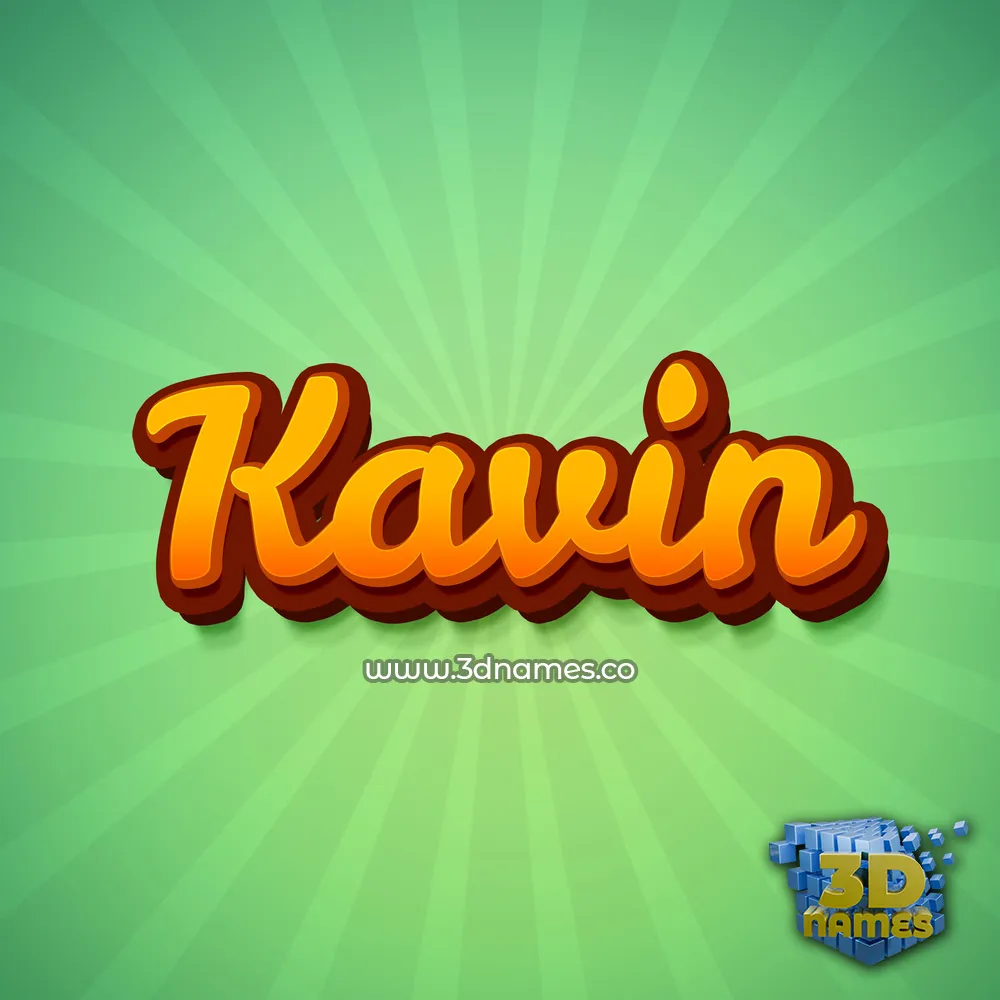 kavin in Green Rays style - 3D name wallpaper