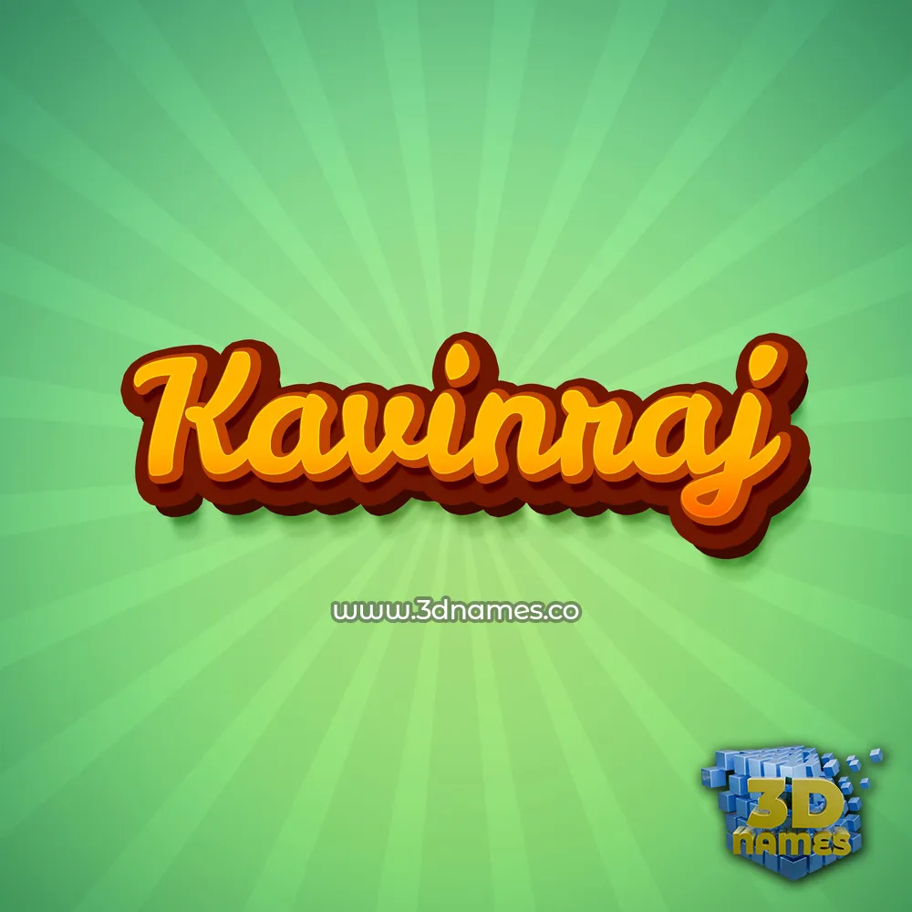 kavinraj in Green Rays style - 3D name wallpaper