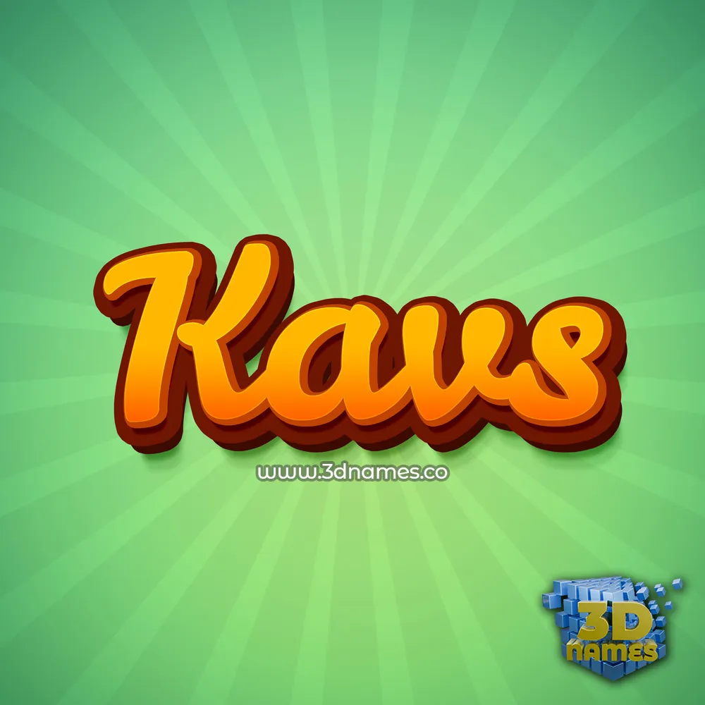 kavs in Green Rays style - 3D name wallpaper