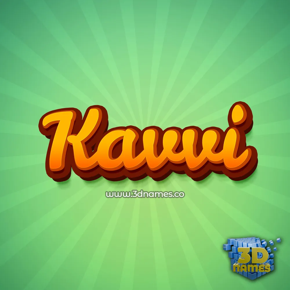 kavvi in Green Rays style - 3D name wallpaper