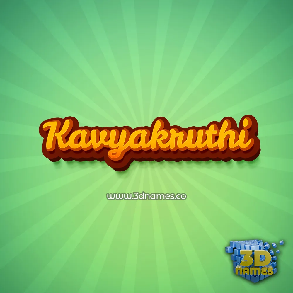 kavyakruthi in Green Rays style - 3D name wallpaper