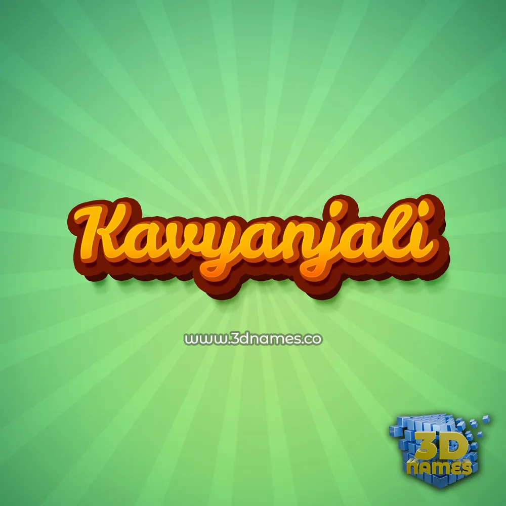 kavyanjali in Green Rays style - 3D name wallpaper