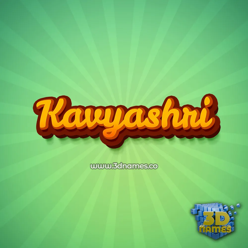 kavyashri in Green Rays style - 3D name wallpaper