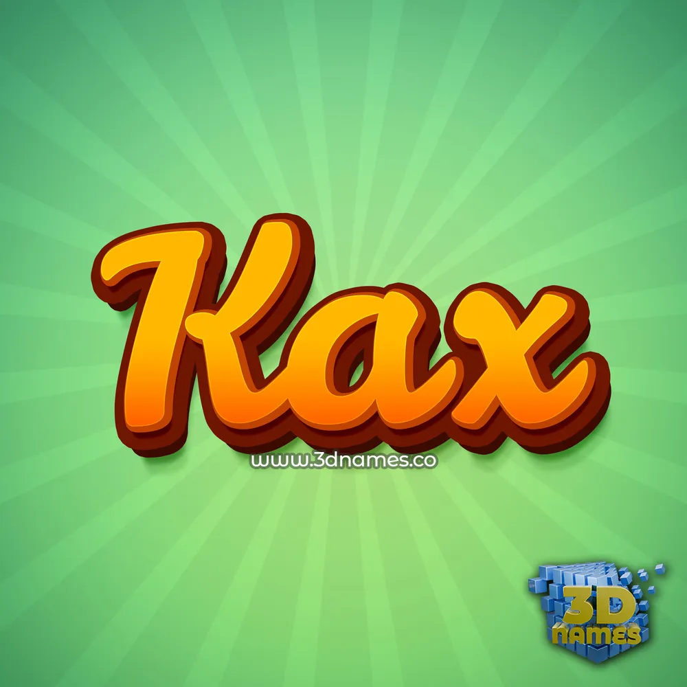 kax in Green Rays style - 3D name wallpaper