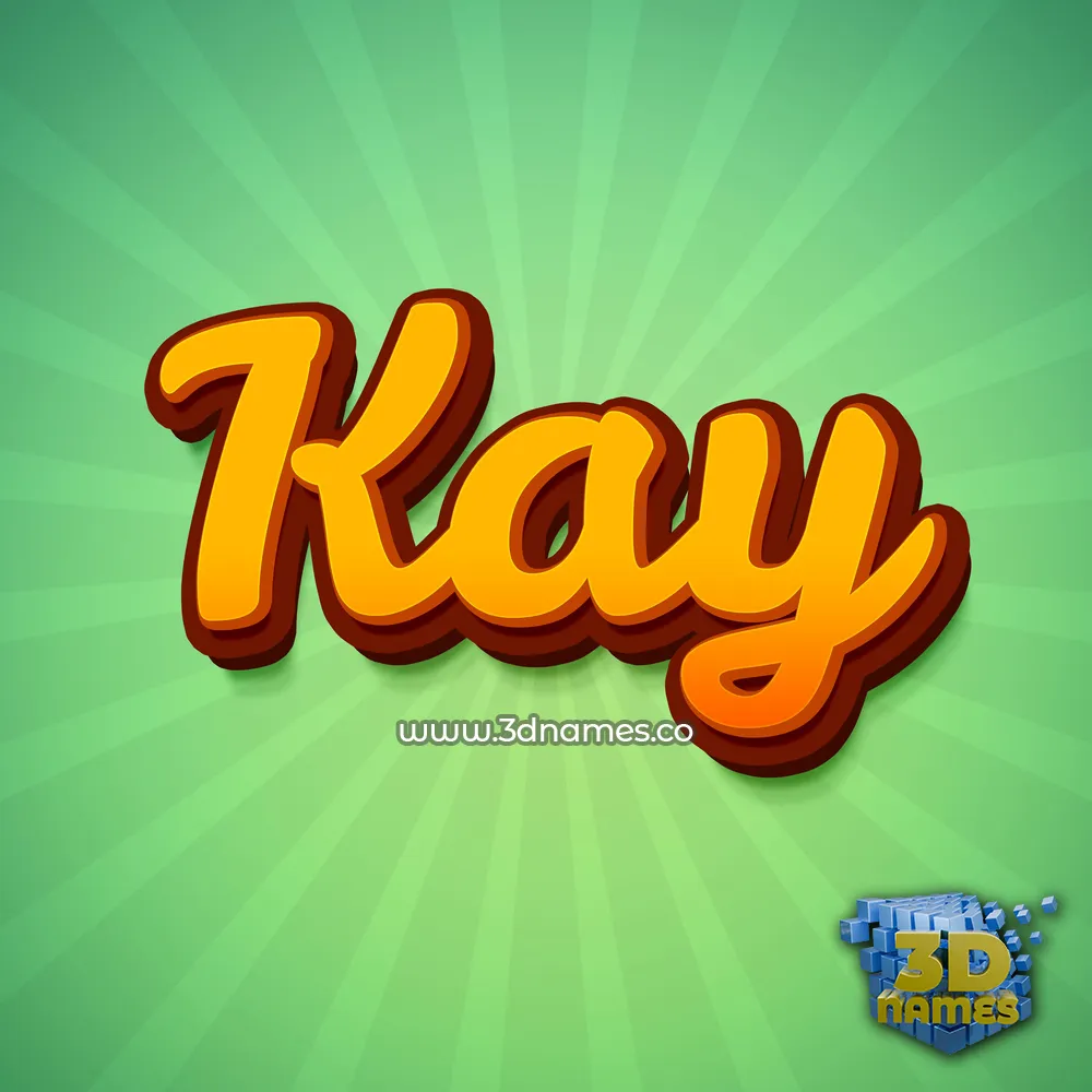 kay in Green Rays style - 3D name wallpaper