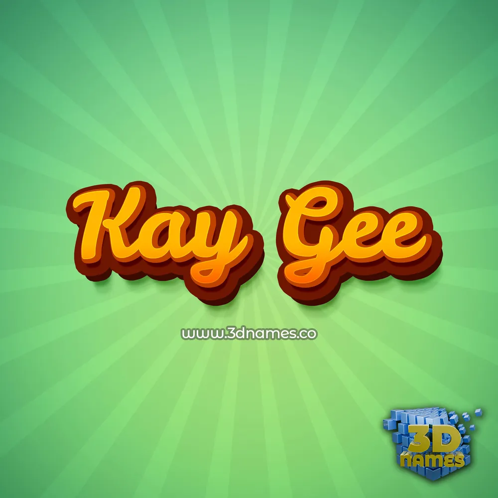 kay gee in Green Rays style - 3D name wallpaper