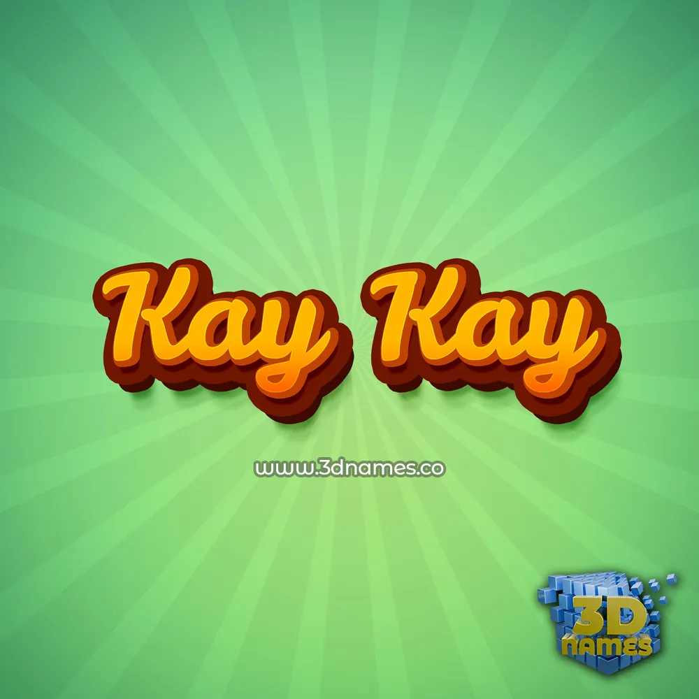 kay kay in Green Rays style - 3D name wallpaper