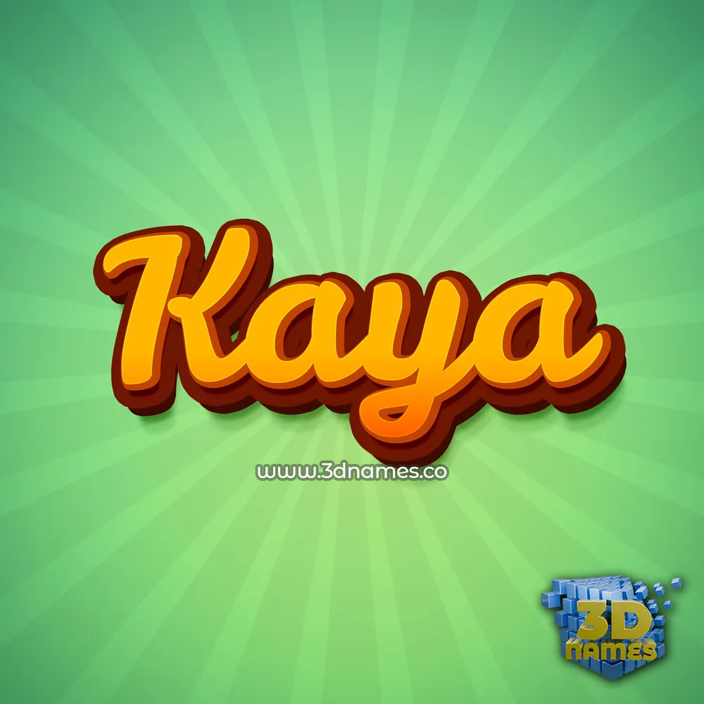 kaya in Green Rays style - 3D name wallpaper