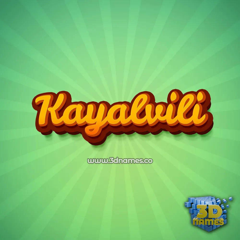kayalvili in Green Rays style - 3D name wallpaper