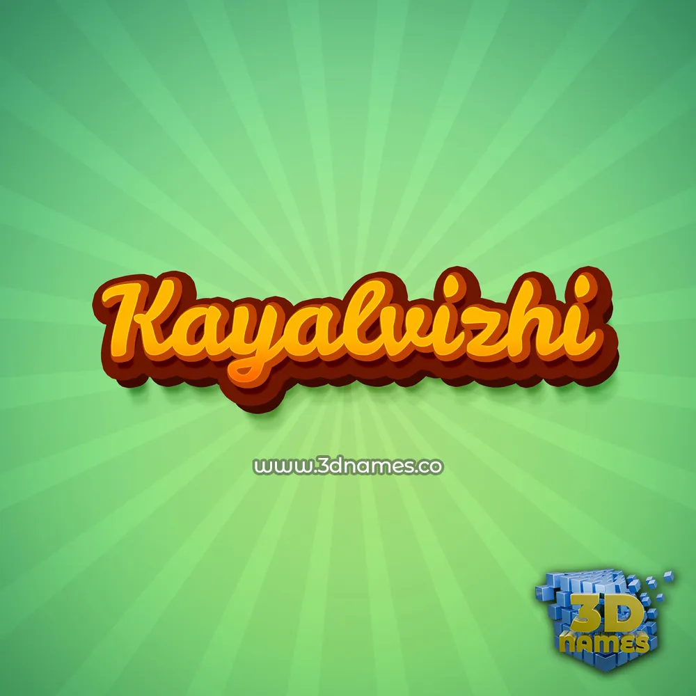 kayalvizhi in Green Rays style - 3D name wallpaper
