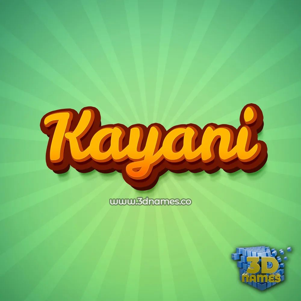 kayani in Green Rays style - 3D name wallpaper