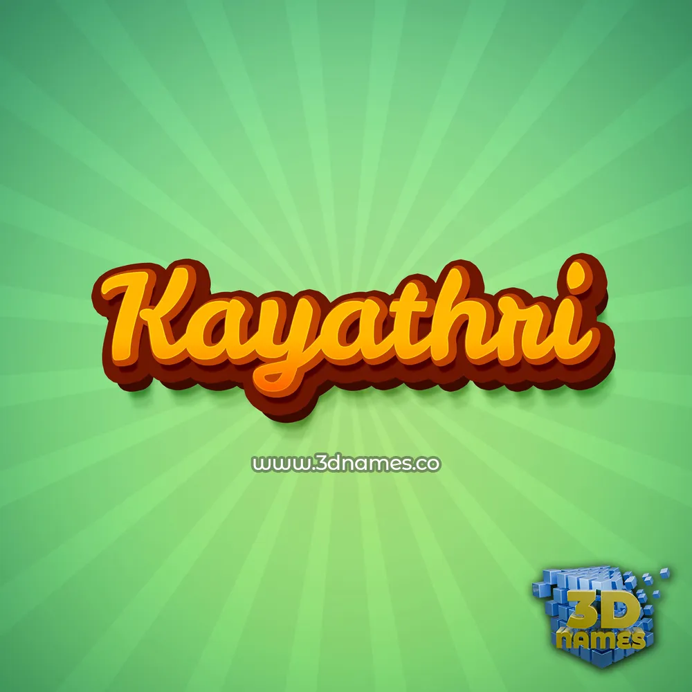 kayathri in Green Rays style - 3D name wallpaper