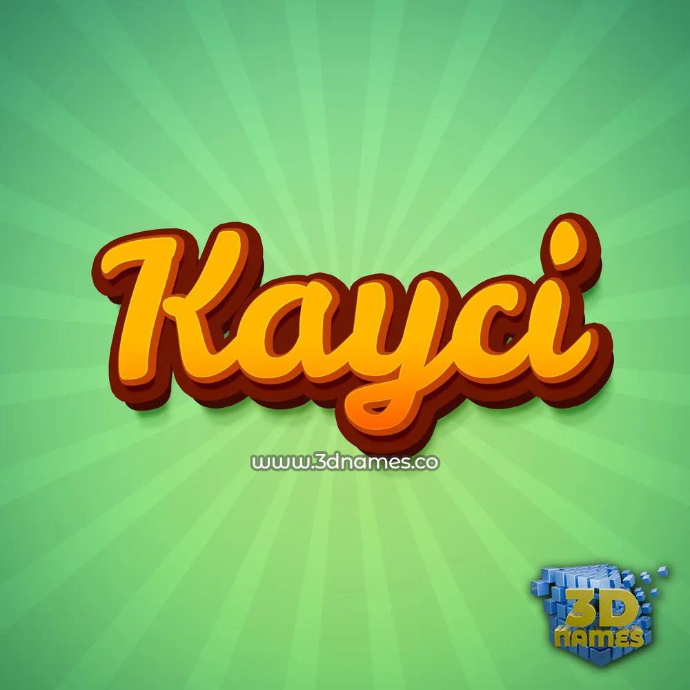 kayci in Green Rays style - 3D name wallpaper
