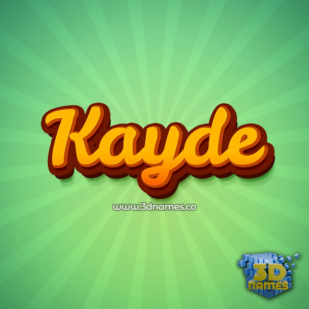 kayde in Green Rays style - 3D name wallpaper