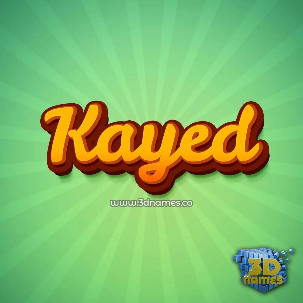 kayed in Green Rays style - 3D name wallpaper