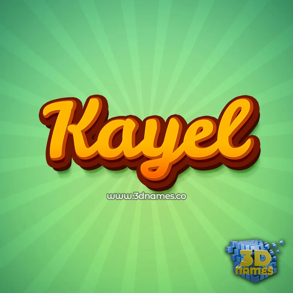 kayel in Green Rays style - 3D name wallpaper
