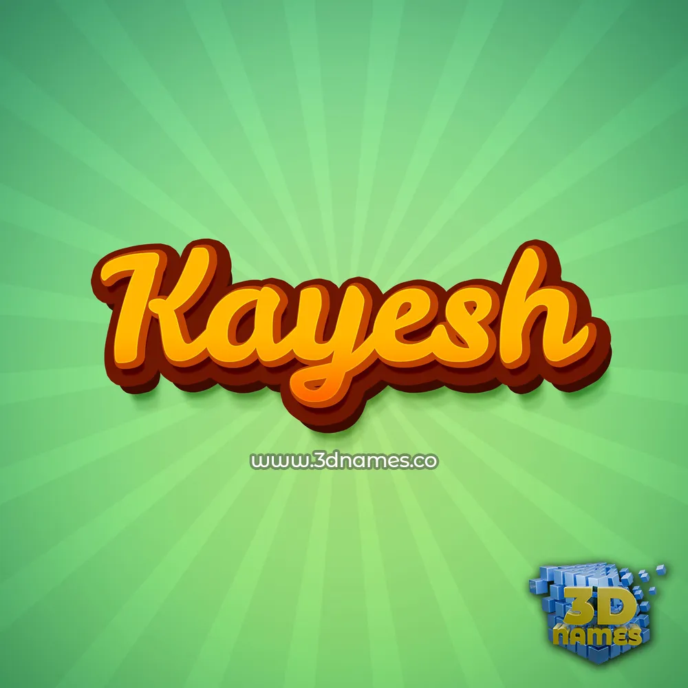 kayesh in Green Rays style - 3D name wallpaper