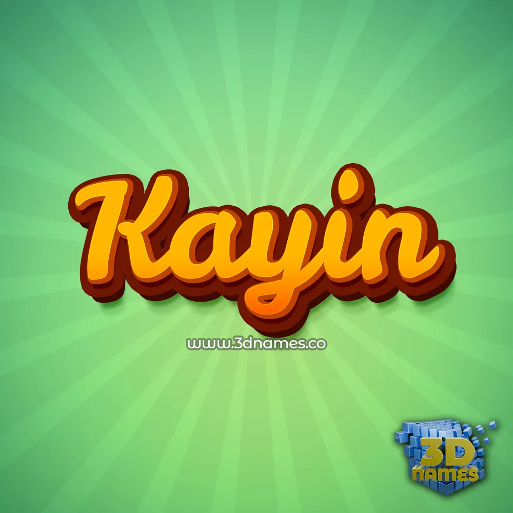 kayin in Green Rays style - 3D name wallpaper