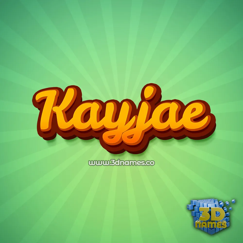 kayjae in Green Rays style - 3D name wallpaper