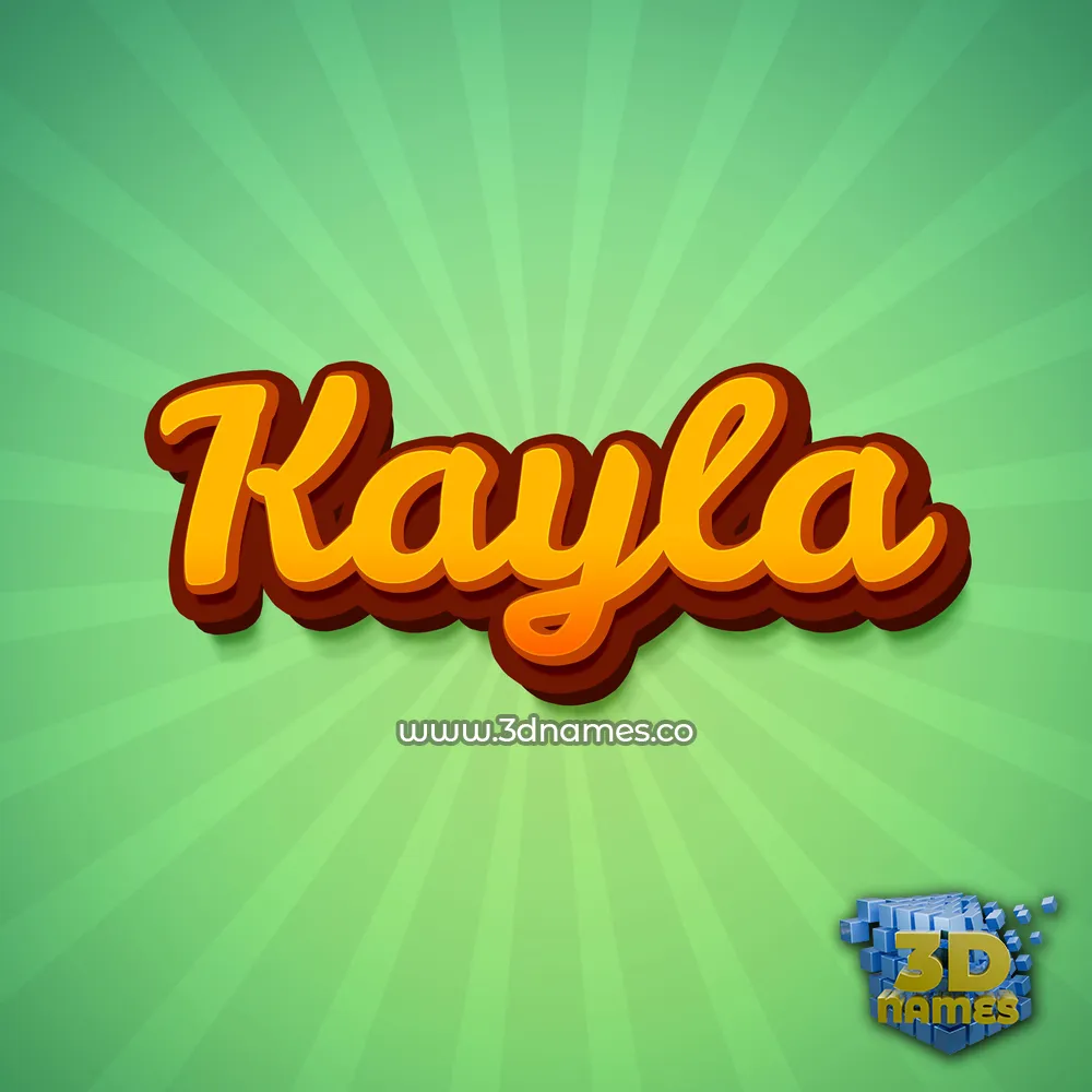 kayla in Green Rays style - 3D name wallpaper