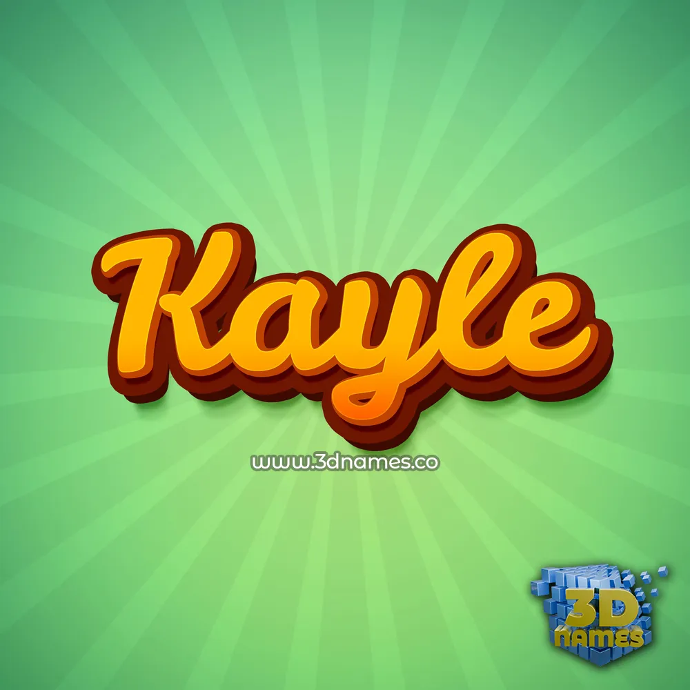 kayle in Green Rays style - 3D name wallpaper