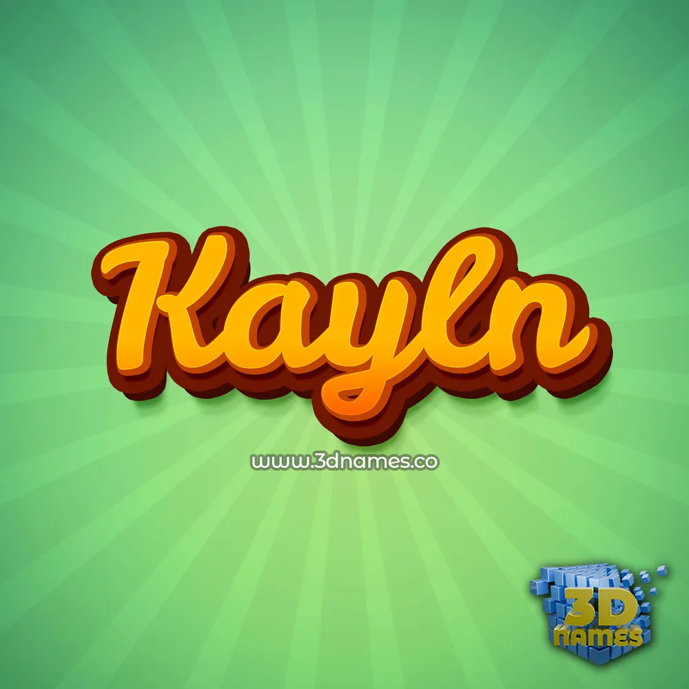 kayln in Green Rays style - 3D name wallpaper