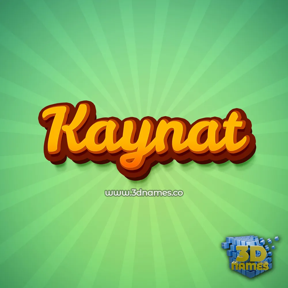 kaynat in Green Rays style - 3D name wallpaper