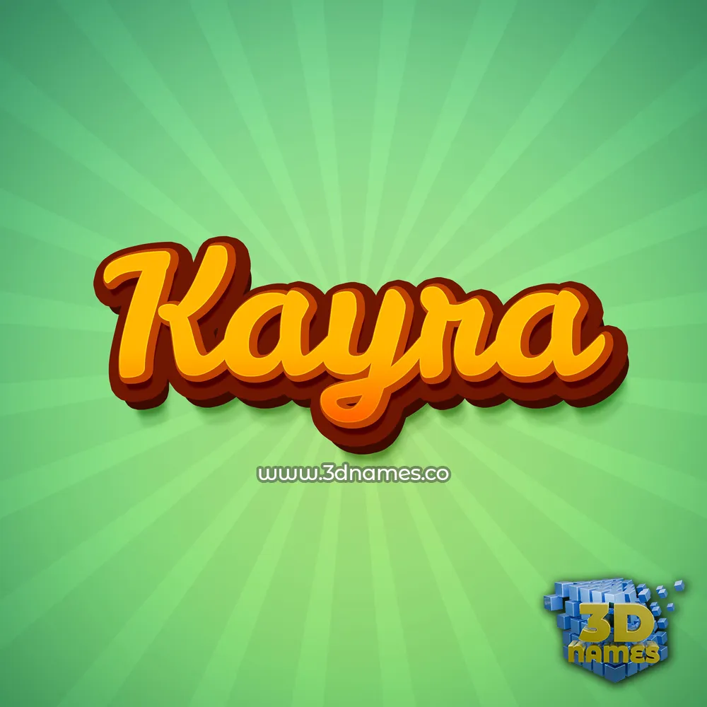 kayra in Green Rays style - 3D name wallpaper