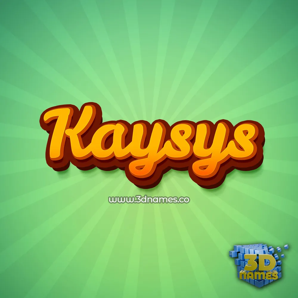 kaysys in Green Rays style - 3D name wallpaper