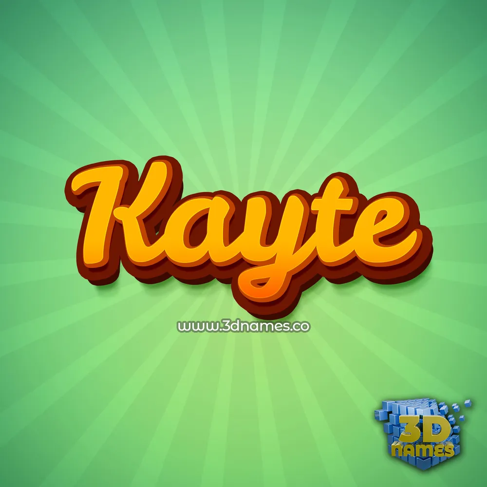 kayte in Green Rays style - 3D name wallpaper