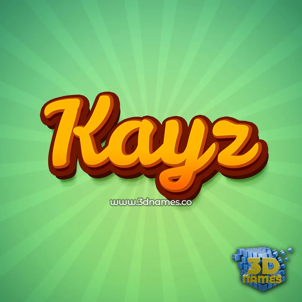 kayz in Green Rays style - 3D name wallpaper