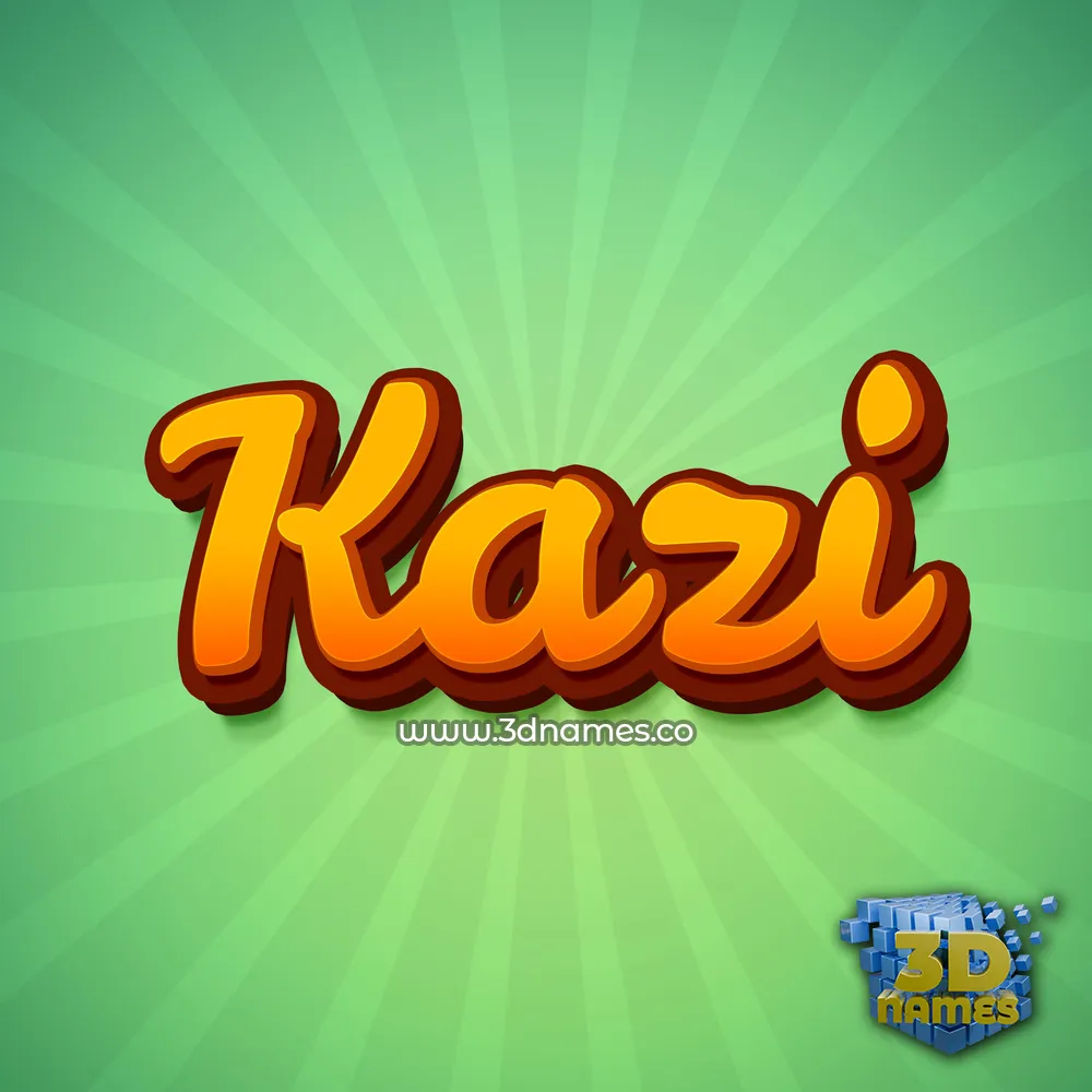kazi in Green Rays style - 3D name wallpaper