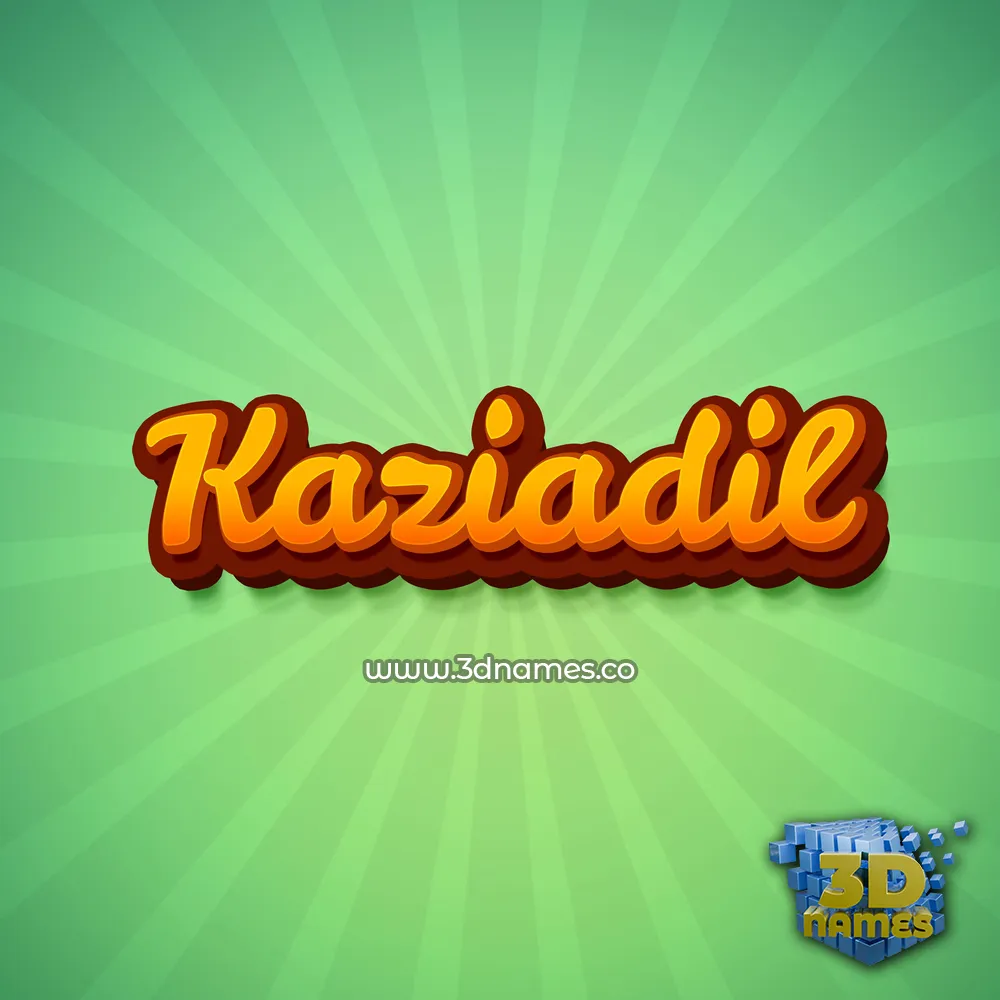 kaziadil in Green Rays style - 3D name wallpaper