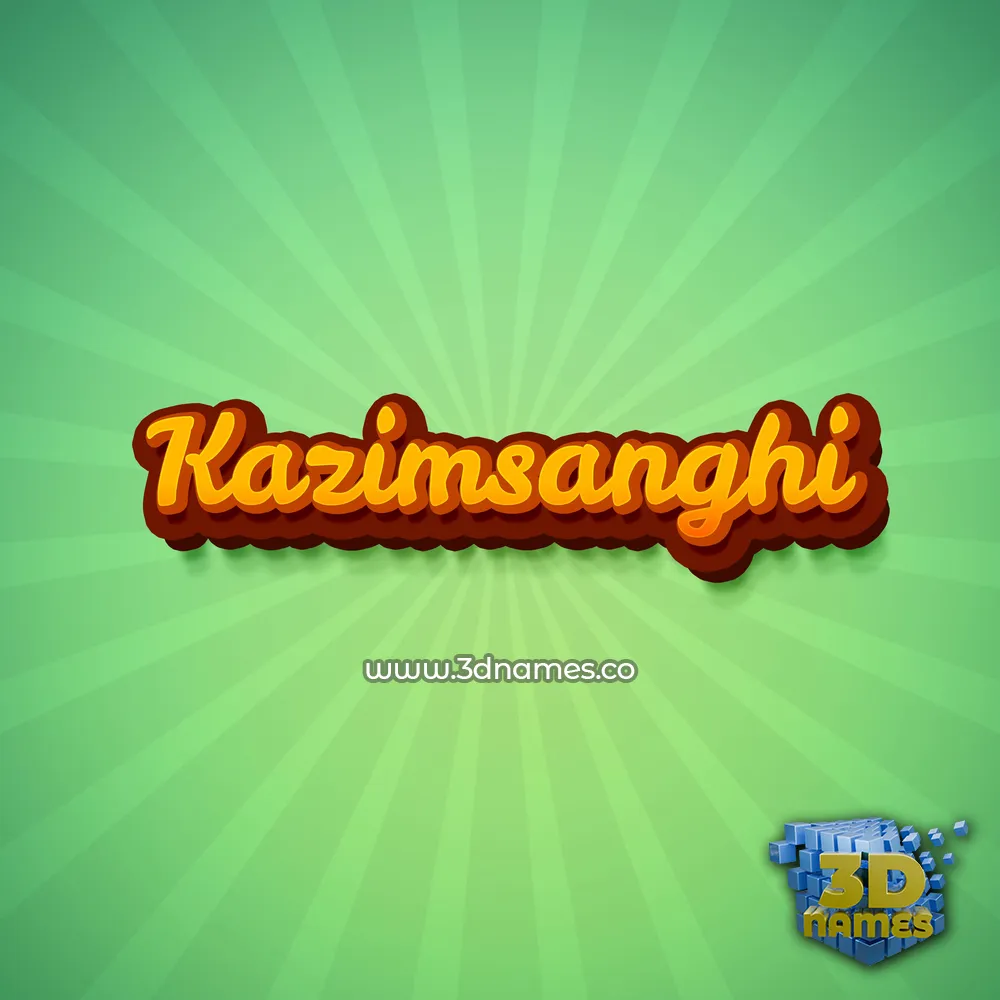 kazimsanghi in Green Rays style - 3D name wallpaper