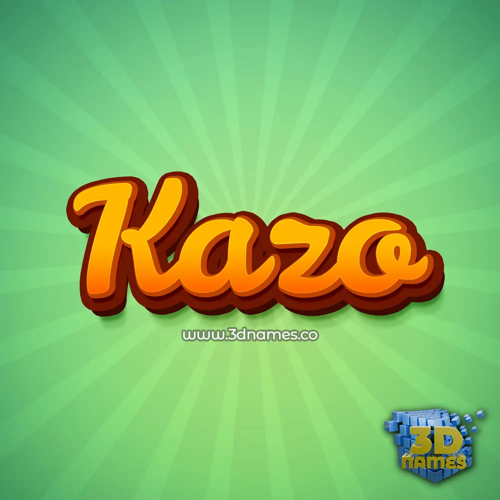 kazo in Green Rays style - 3D name wallpaper