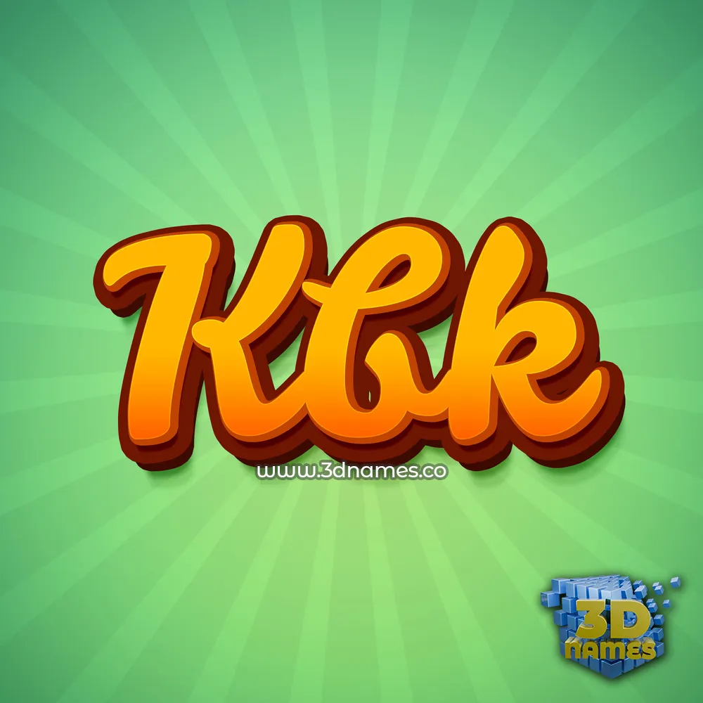 kbk in Green Rays style - 3D name wallpaper
