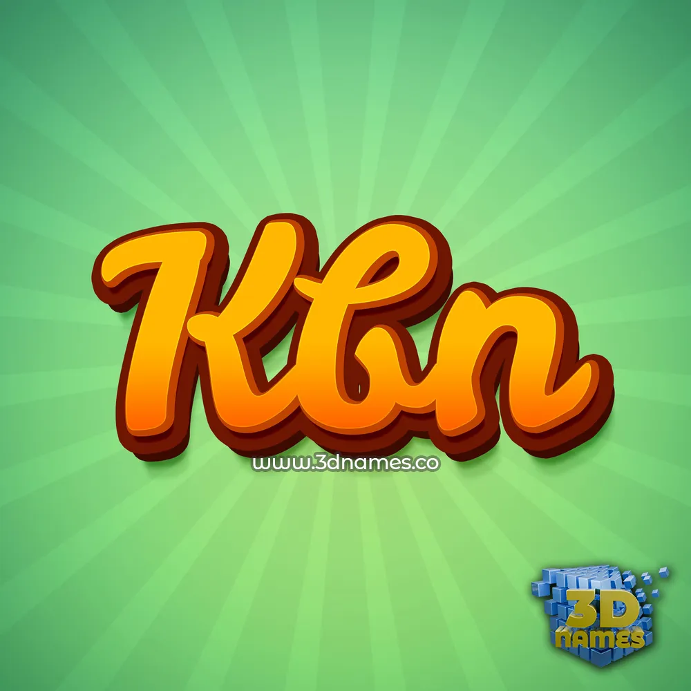 kbn in Green Rays style - 3D name wallpaper
