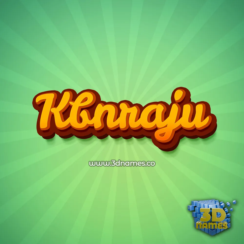 kbnraju in Green Rays style - 3D name wallpaper