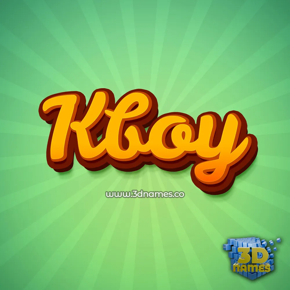 kboy in Green Rays style - 3D name wallpaper
