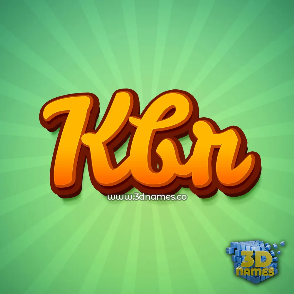 kbr in Green Rays style - 3D name wallpaper