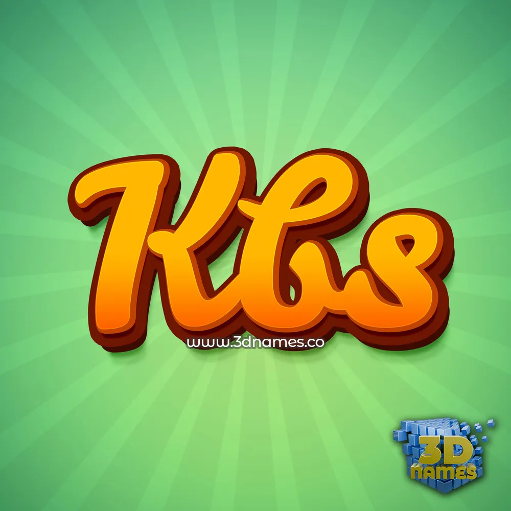 kbs in Green Rays style - 3D name wallpaper