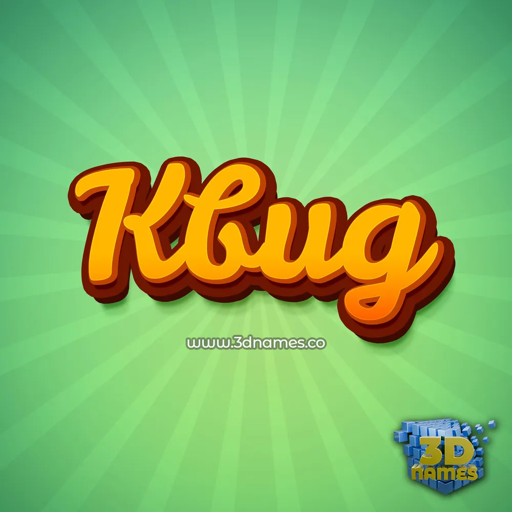 kbug in Green Rays style - 3D name wallpaper