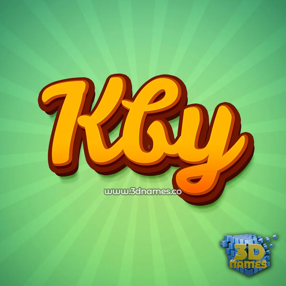 kby in Green Rays style - 3D name wallpaper