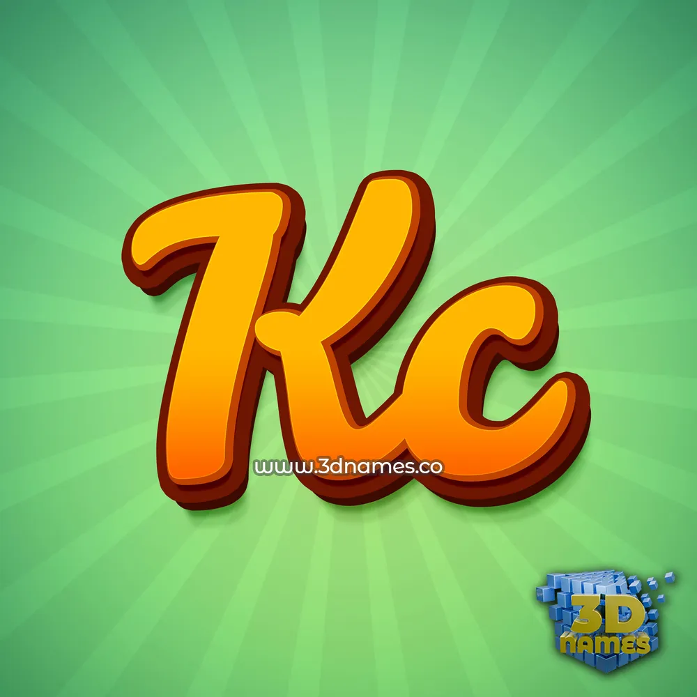 kc in Green Rays style - 3D name wallpaper